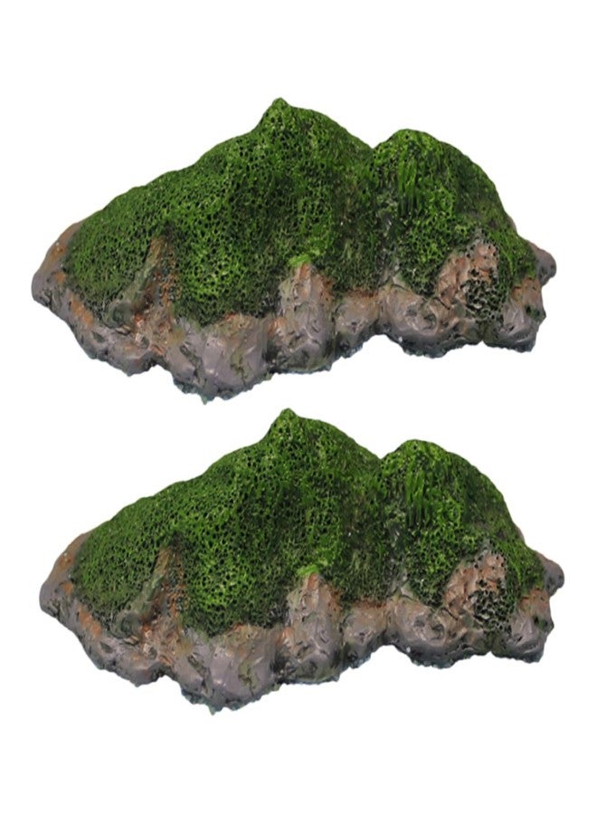 OFFSCH 2pcs Miniature Island Sculpture Resin Simulation Island Figurines for Aquariums Flower Pots and Garden Decor Creative Micro Landscape Accessories - Image 1